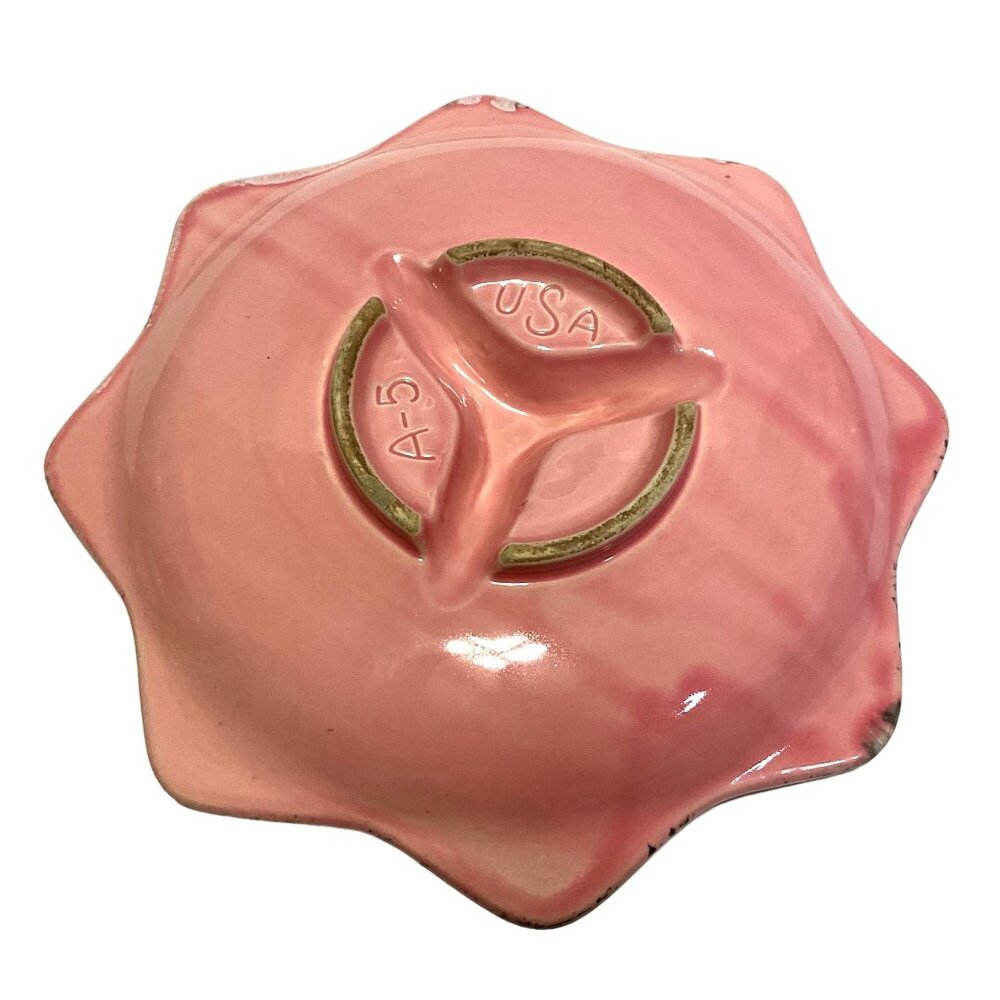 Vtg Hull MCM Ceramic Ashtray Pink USA Made A-5 1.75" H X 11.25" DIAM LARGE - Picture 2 of 6